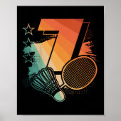 Kinder 7e Verjaardag Jongen Badminton Speler Badmi Poster (Voorkant)