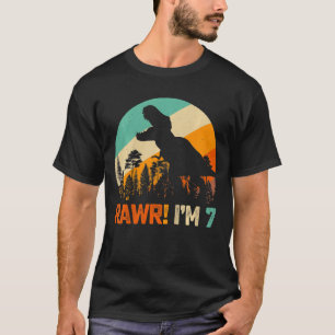 Kinder 7e verjaardag jongens Dinosaur Rex 7 jaar o T-shirt