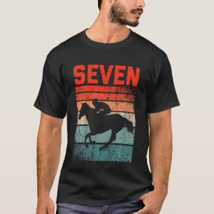 Kinder 7e verjaardag Paardenrennen 7 jaar oud meis T-shirt