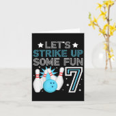 Kinder 7e Verjaardag Party Bowling Boy 7 Jaar Oude Kaart (Gele Bloem)