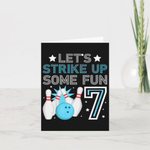 Kinder 7e Verjaardag Party Bowling Boy 7 Jaar Oude Kaart
