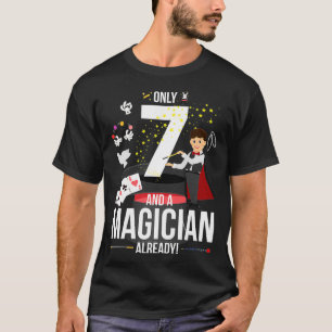 Kinder 7e verjaardag slechts 7 en een goochelaar a t-shirt