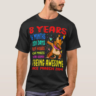 Kinder 8 jaar 96 maanden Geweldige 8e kat T-shirt