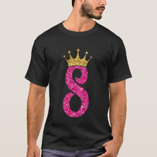 Kinder 8 jaar oud 8e verjaardag meisje Golden Crow T-shirt
