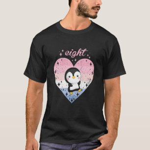 Kinder 8 jaar oud Cute Penguin Birthday Girl 8th B T-shirt