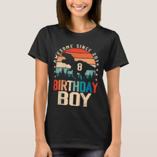 Kinder 8 Jaar Oud Dinosaurus 8e Verjaardagsjongen T-shirt