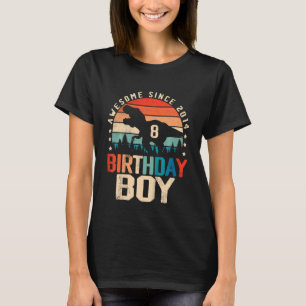 Kinder 8 Jaar Oud Dinosaurus 8e Verjaardagsjongen  T-shirt