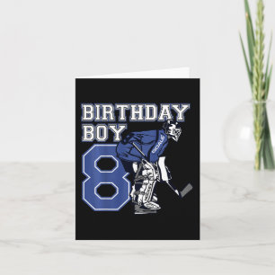 Kinder 8 jaar oud Ice Hockey Goalie Thema Birthday Kaart
