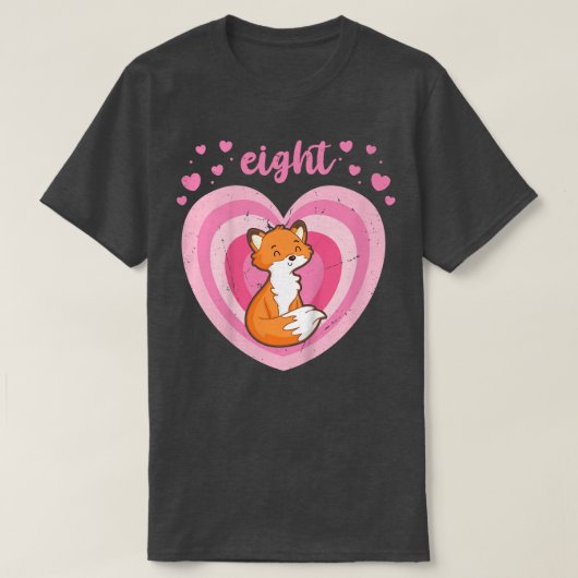 Kinder 8 jaar oud kind met de vossendag, 8 jaar ou t-shirt (Design voorkant)