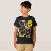 Kinder 8 jaar oud Shirt 8e verjaardag Jongen Monst (Voorkant volledig)