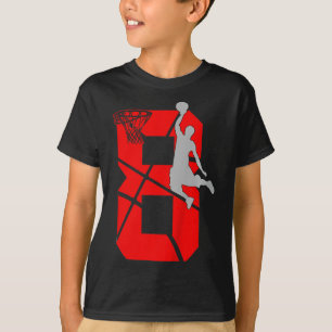 Kinder 8 jaar oude achtste Basketball Birthday Par T-shirt