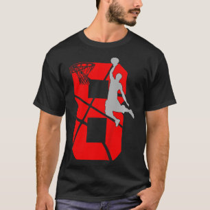 Kinder 8 jaar oude achtste Basketball Birthday Par T-shirt