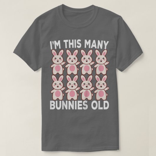 Kinder 8 jaar oude dag bunny Lover 8th Birthday T-shirt (Design voorkant)