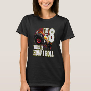 Kinder 8 jaar oude dag houdt van monster Truck T-shirt