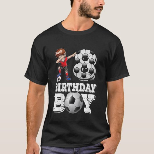 Kinder 8-jarige Dabbing boy Soccer Player 8th bir T-shirt (Voorkant)