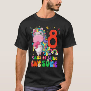 Kinder 8-jarige meisjes Tiener Unicorn 8e verjaard T-shirt