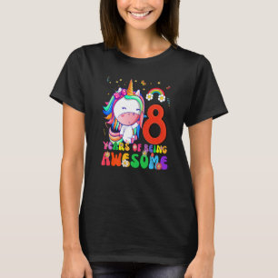 Kinder 8-jarige meisjes Tiener Unicorn 8e verjaard T-shirt