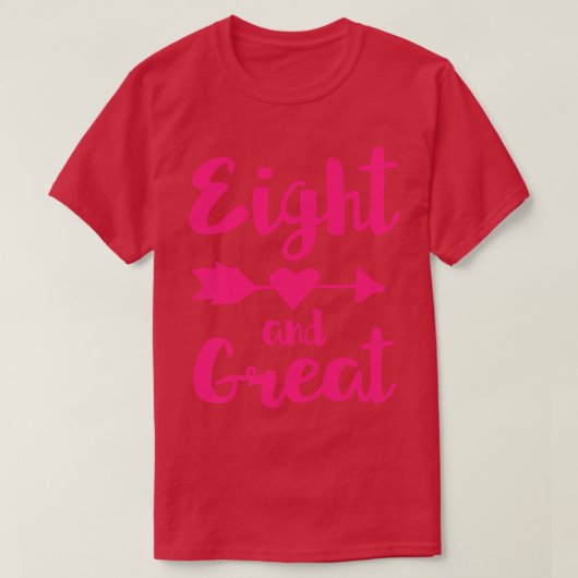 Kinder 8e verjaardag - acht en groot t-shirt (Design voorkant)