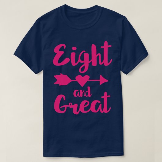 Kinder 8e verjaardag - acht en groot t-shirt (Design voorkant)