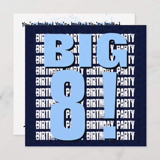 Kinder 8e verjaardag Acht jaar oud modern vierkant Kaart (Voorkant / Achterkant)