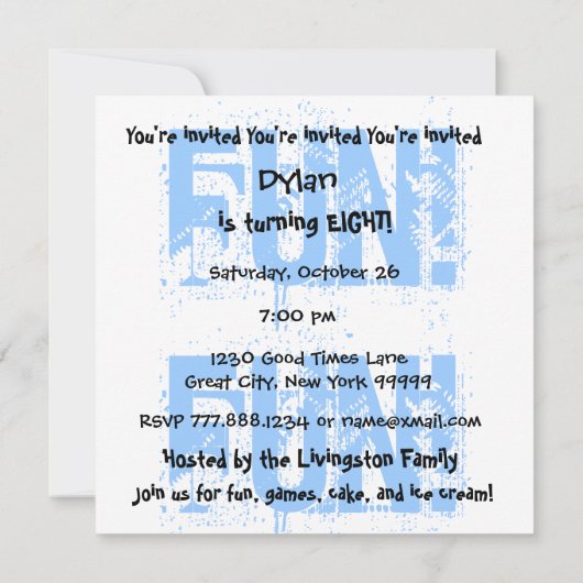 Kinder 8e verjaardag Acht jaar oud modern vierkant Kaart (Achterkant)