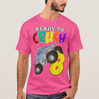 Kinder 8e verjaardag Boys Monster Truck 8 jaar oud T-shirt