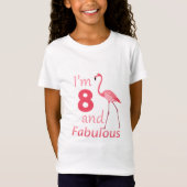 Kinder 8e verjaardag Cute Pink Flamingo T-shirt (Voorkant)