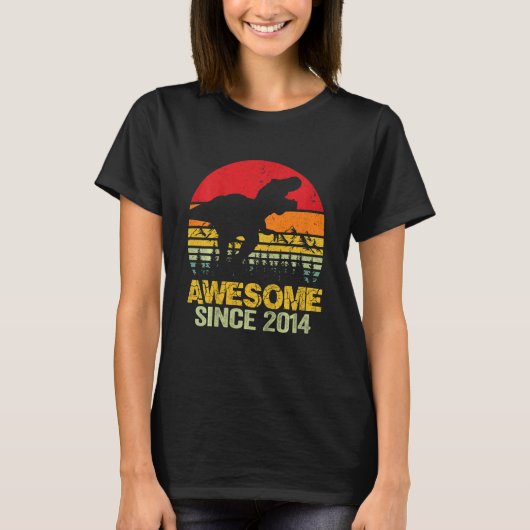 Kinder 8e Verjaardag Dinosaurus Trex Geweldige sin T-shirt (Voorkant)
