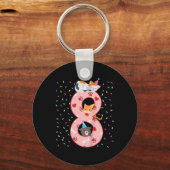 Kinder 8e verjaardag van het meisje met een kattez sleutelhanger (Voorkant)