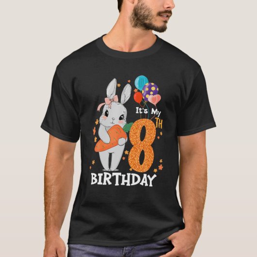 Kinder 8e Verjaardagskonijn 8 Jaar Oud Jongens Mei T-shirt (Voorkant)