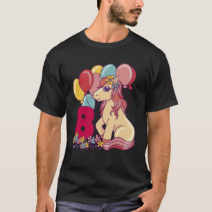 Kinder 8e Verjaardagspaard voor 8 Jaar Oud Meisjes T-shirt
