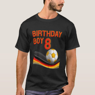Kinder 8h Birthday Boy Voetbal 8 jaar oude Kindere T-shirt
