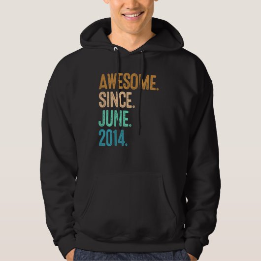 Kinder 8ste verjaardag Geweldige sinds juni 2014 Hoodie (Voorkant)