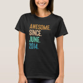 Kinder 8ste verjaardag Geweldige sinds juni 2014 T-shirt (Voorkant)