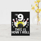 Kinder 9 jaar oud Bowling Birthday Shirt Hoe ik Kaart (Gele Bloem)