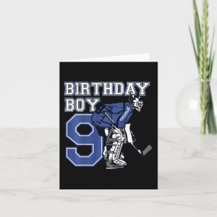 Kinder 9 jaar oud Ice Hockey Goalie Thema Birthday Kaart