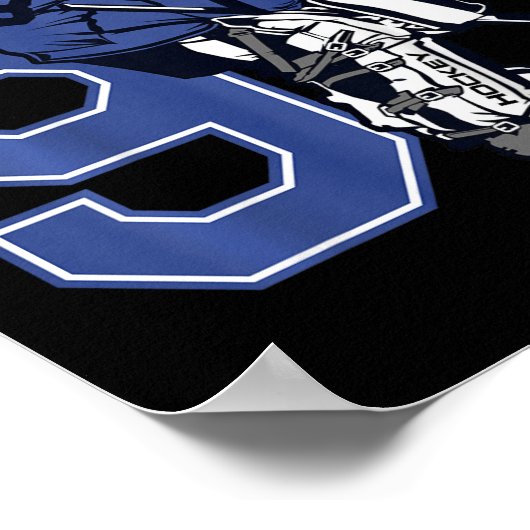 Kinder 9 jaar oud Ice Hockey Goalie Thema Birthday Poster (Hoek)