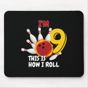 Kinder 9 jaar oud Ik ben 9 Dit is hoe ik Bowling B Muismat