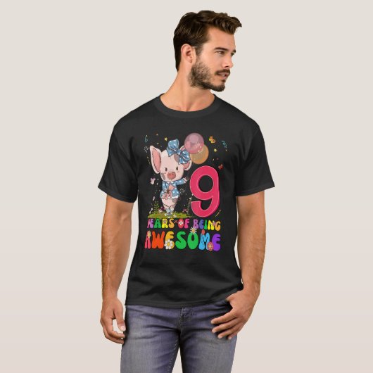 Kinder 9 jaar oud Tiener 9e verjaardag jongens mei T-shirt (Voorkant volledig)