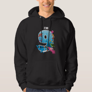 Kinder 9 jaar oud verjaardagswalvis Zee dieren ver Hoodie