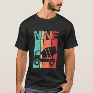Kinder 9 jaar oude bouwwagen Birthday 9th Bi T-shirt