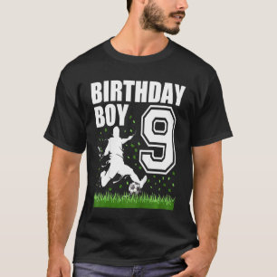 Kinder 9 jaar oude voetbalwedstrijd thema 9de F T-shirt
