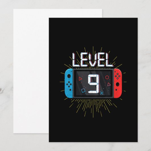 Kinder 9-jarige jongen 9 jaar oude videogames G Save The Date (Voorkant / Achterkant)