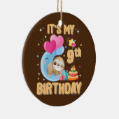 Kinder 9-jarige negende verjaardag Girale Party Keramisch Ornament (Rechts)