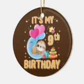 Kinder 9-jarige negende verjaardag Girale Party Keramisch Ornament (Links)