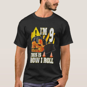 Kinder 9-jarige vogeldagbulldozer t-shirt