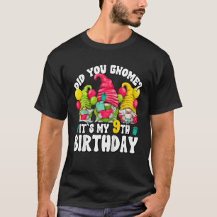 Kinder 9 Verjaardag Outfit Meisje Drie Bday Gnomes T-shirt