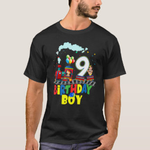 Kinder 9de verjaardag van de treinstel t-shirt