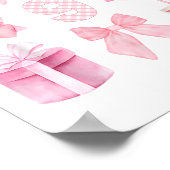 Kinder 9e Coquette Verjaardagsfeest Negen jaar oud Poster (Hoek)