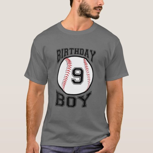 Kinder 9e Verjaardag 2012 Baseball Boys Negen 9 Ne T-shirt (Voorkant)